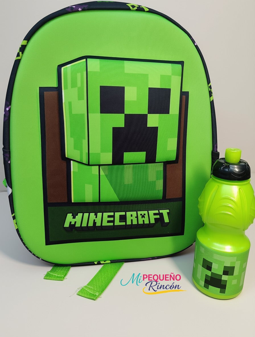 PACK MOCHILA Y BOTELLA MINECRAFT